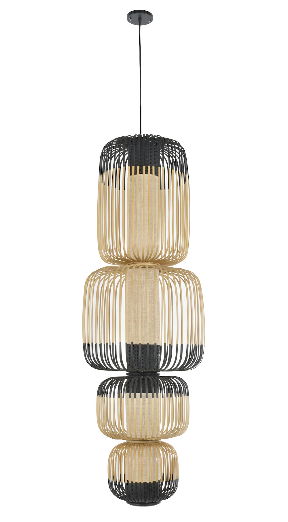 Suspension Bamboo 4 abat-jour en bambou au design naturel par Arik Levy x Forestier