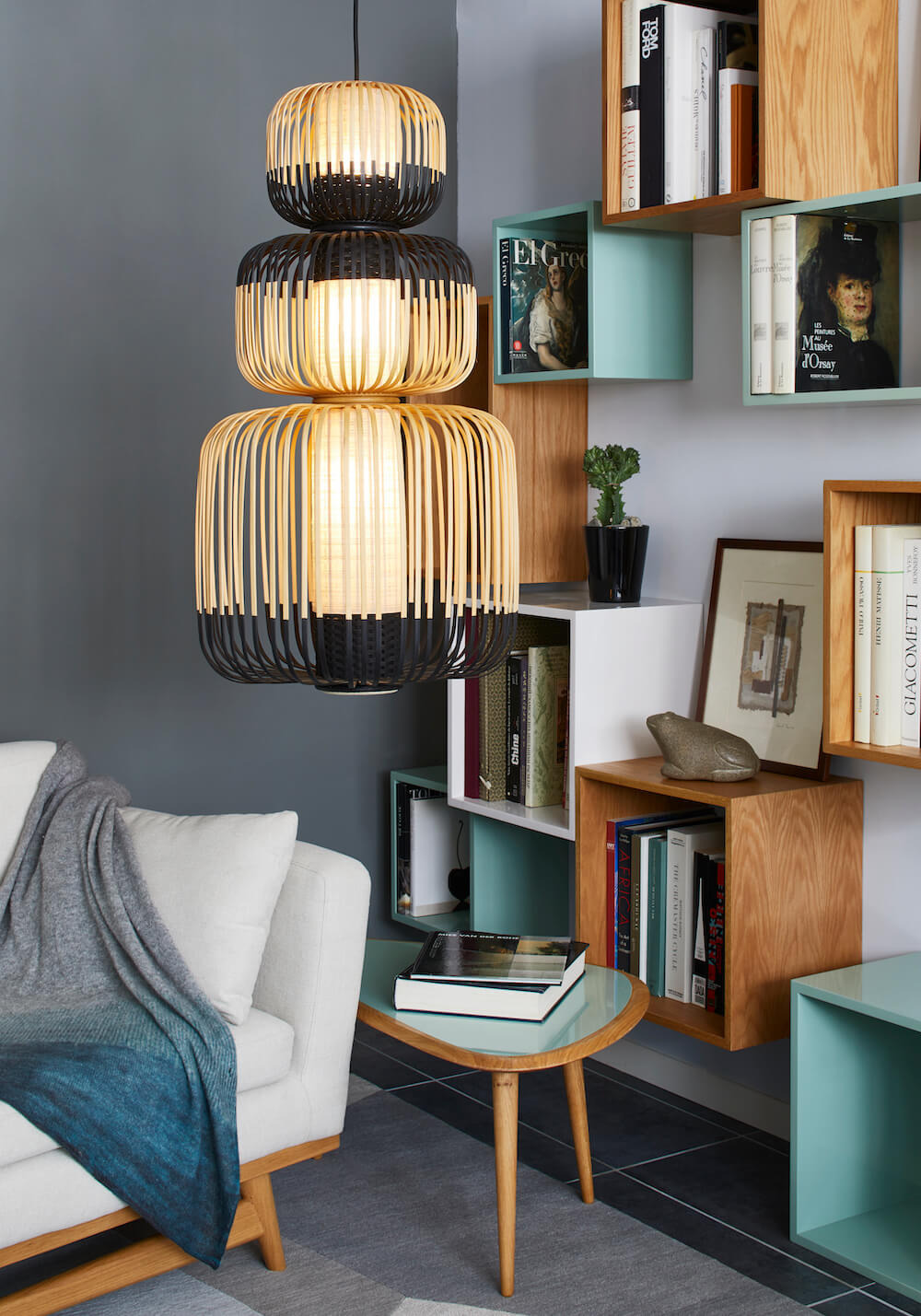 Suspension Bamboo 3 abat-jour en bambou au design naturel par Arik Levy x Forestier