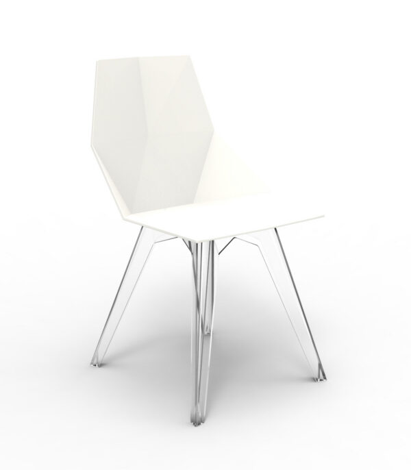Chaise avec pieds transparents Faz en polyéthylène au design contemporain par Ramon Esteve x Vondom
