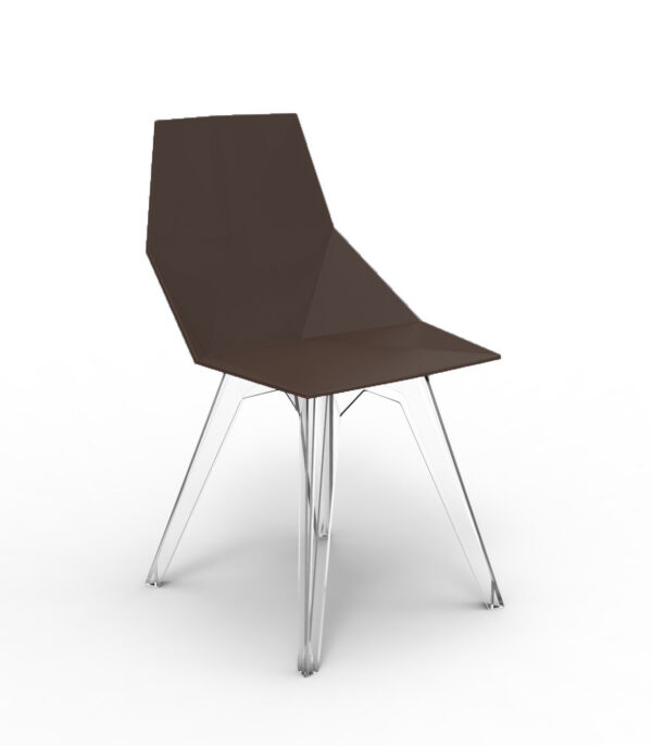 Chaise avec pieds transparents Faz en polyéthylène au design contemporain par Ramon Esteve x Vondom