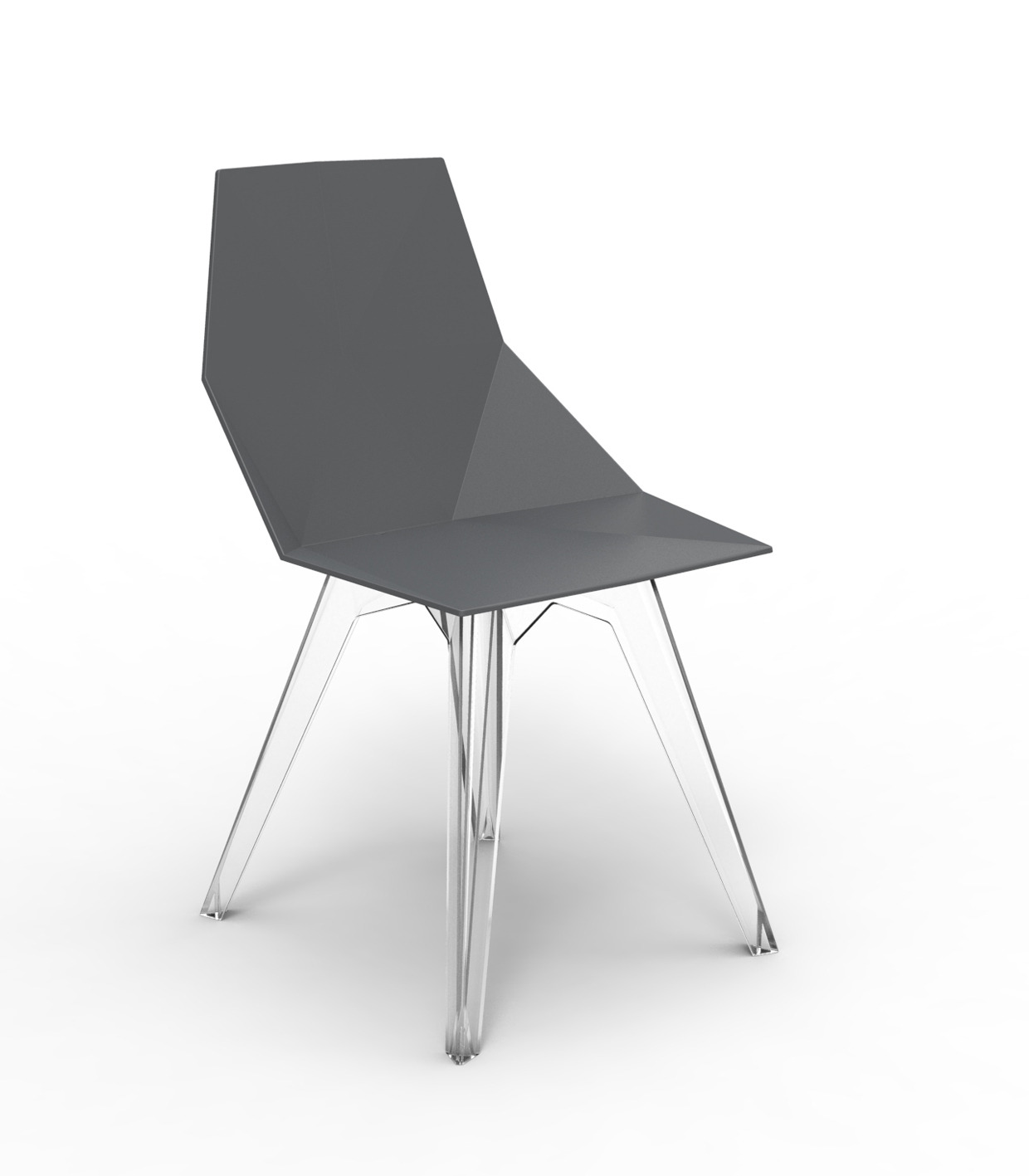 Chaise avec pieds transparents Faz en polyéthylène au design contemporain par Ramon Esteve x Vondom Chaise avec pieds transparents Faz en polyéthylène au design contemporain par Ramon Esteve x Vondom