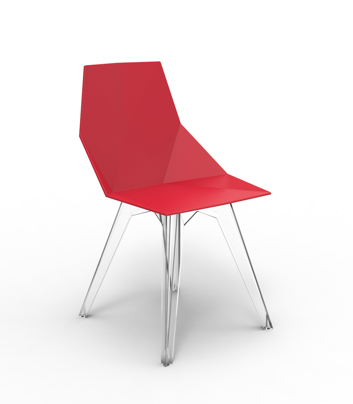 Chaise avec pieds transparents Faz en polyéthylène au design contemporain par Ramon Esteve x Vondom Chaise avec pieds transparents Faz en polyéthylène au design contemporain par Ramon Esteve x Vondom