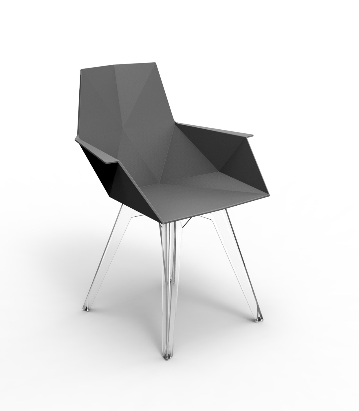 Fauteuil avec pieds transparents Faz en polyéthylène au design contemporain par Ramon Esteve x Vondom Fauteuil avec pieds transparents Faz en polyéthylène au design contemporain par Ramon Esteve x Vondom