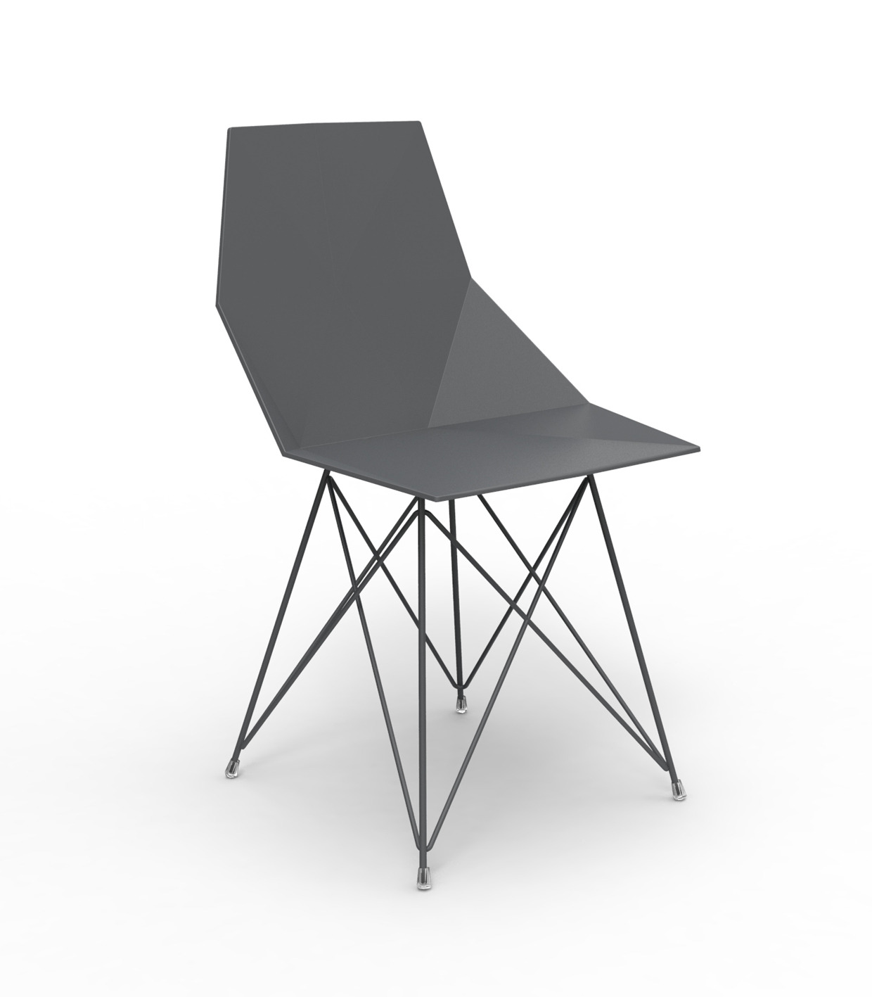 Chaise avec pieds en acier Faz en polyéthylène au design contemporain par Ramon Esteve x Vondom Chaise avec pieds en acier Faz en polyéthylène au design contemporain par Ramon Esteve x Vondom