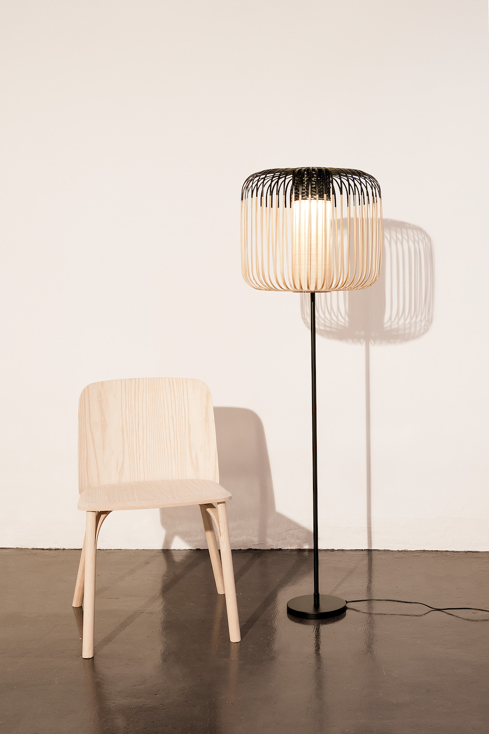 Lampadaire Bamboo 1 light en bambou au design naturel par Arik Levy x Forestier