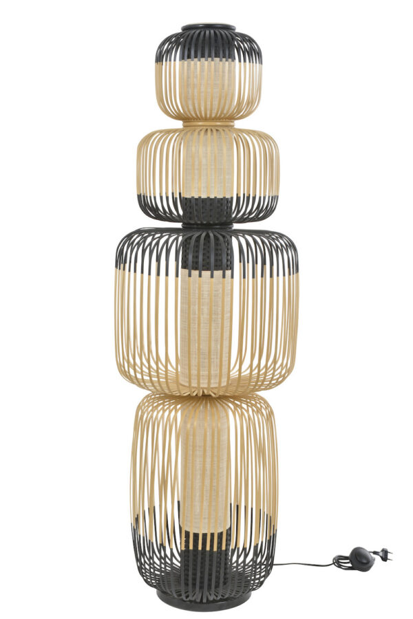 Lampadaire Bamboo 4 light en bambou au design naturel par Arik Levy x Forestier