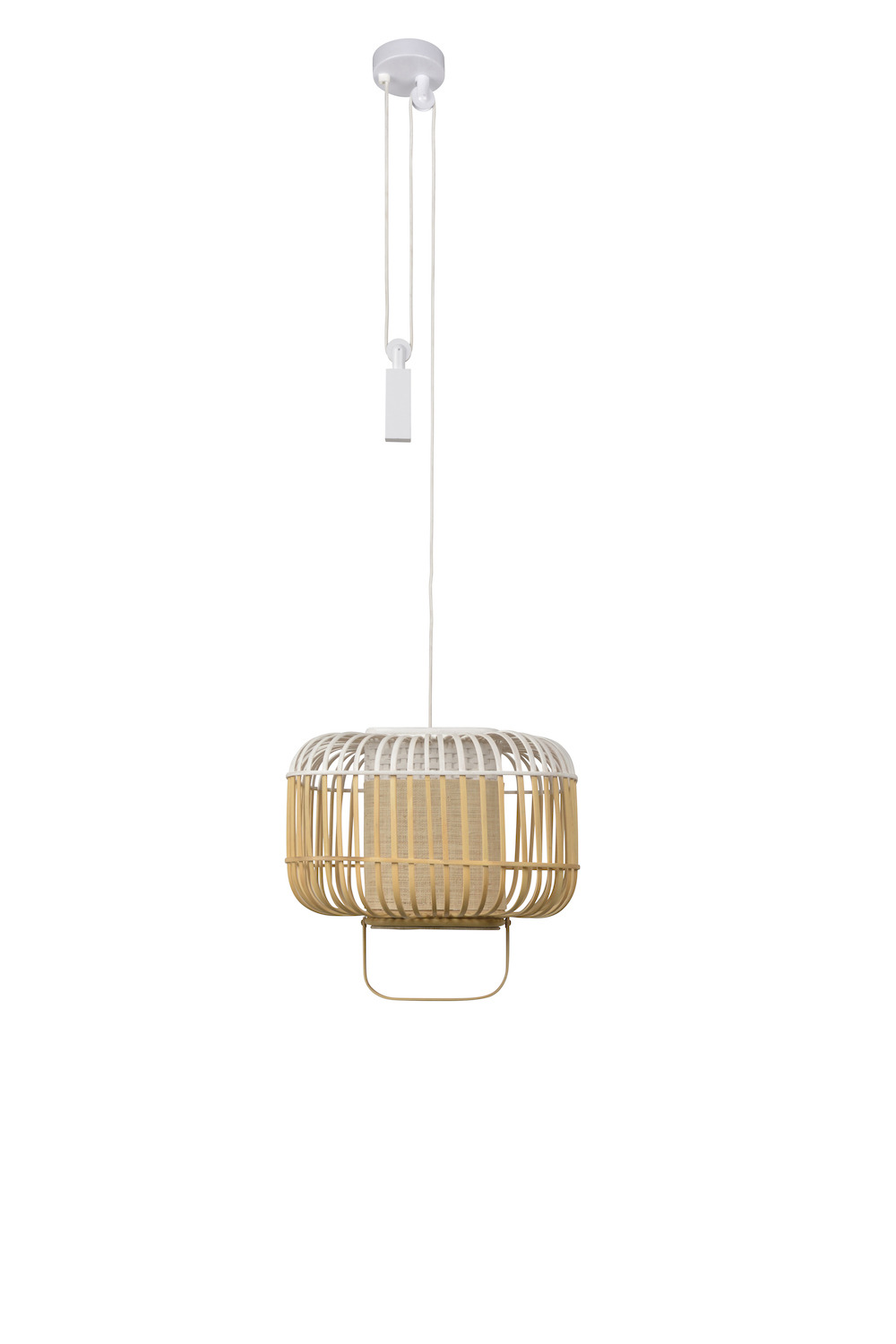 Suspension Bamboo Square en bambou au design naturel par Arik Levy x Forestier