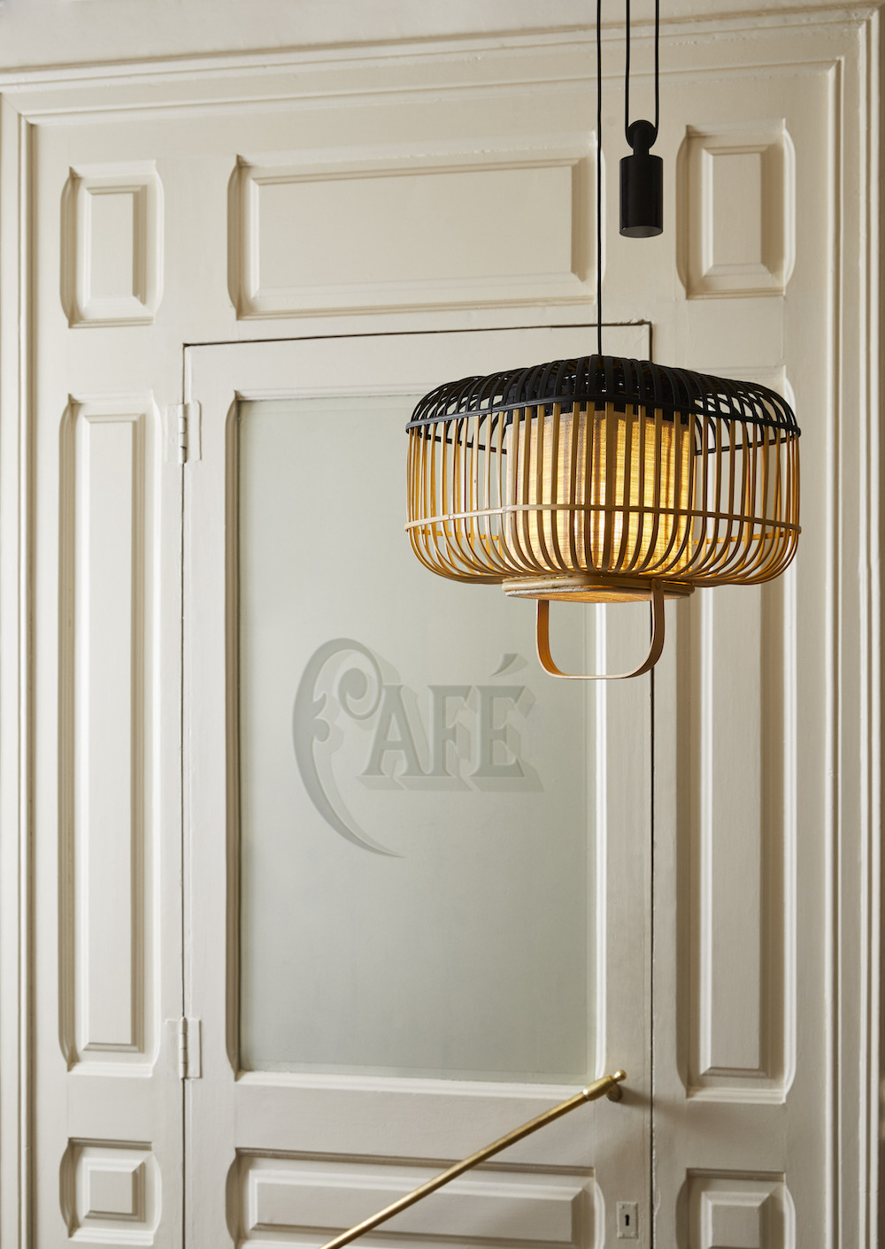 Suspension Bamboo Square en bambou au design naturel par Arik Levy x Forestier