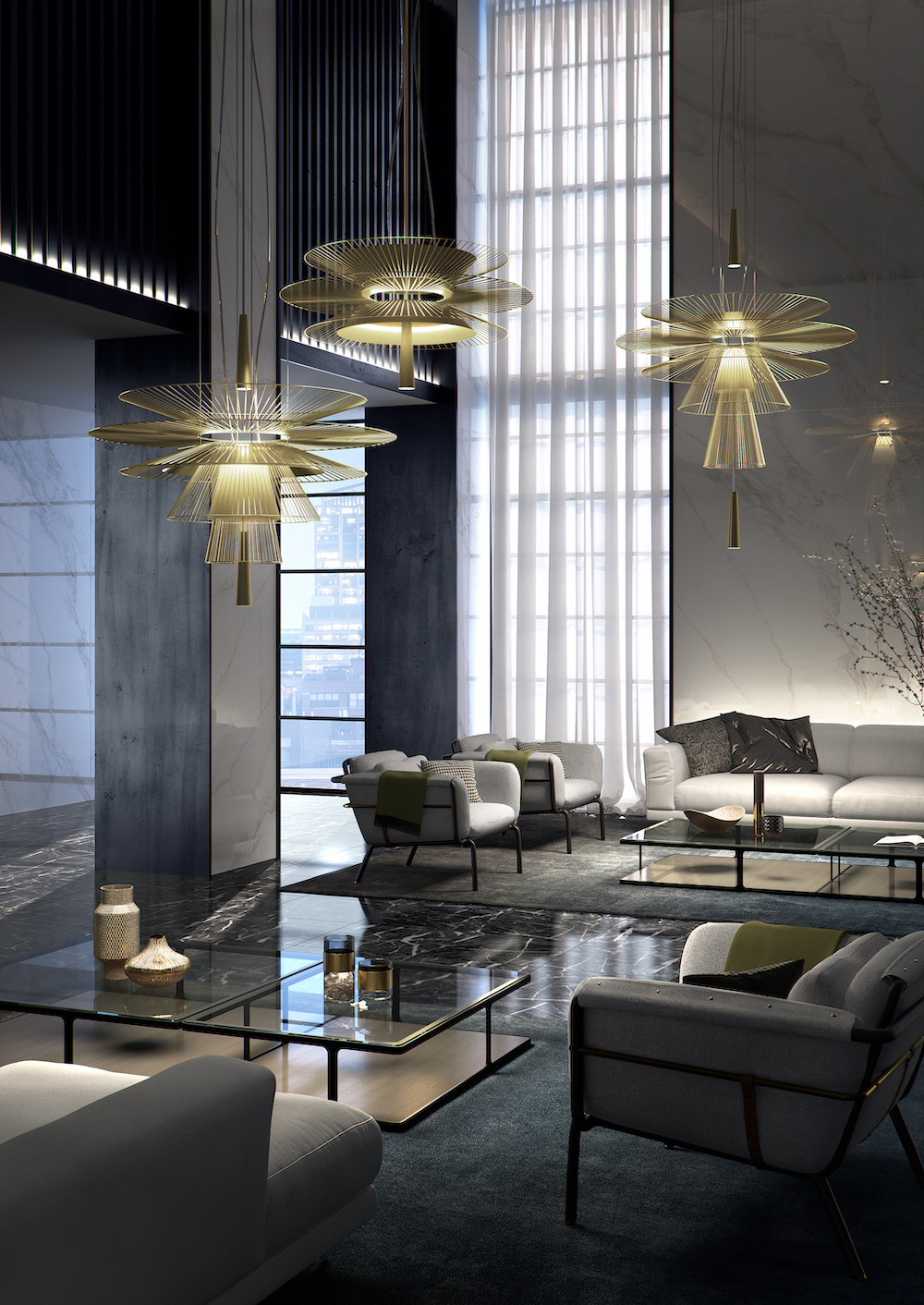 Suspension Gravity en métal au design contemporain par Kateryna Sokolova x Forestier Suspension Gravity en métal au design contemporain par Kateryna Sokolova x Forestier
