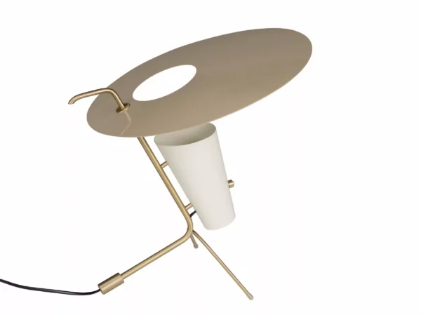 Lampe à poser G24 en laiton au design contemporain par Pierre Guariche x Sammode