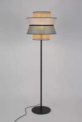 Lampadaire extérieur Singapour 2 en cannage & tissus Sunbrella par Market Set