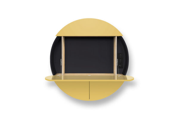 Bureau mural multifonctionnel Cabinet Pill Extra Jaune en bois par Inesa Malafej au design scandinave
