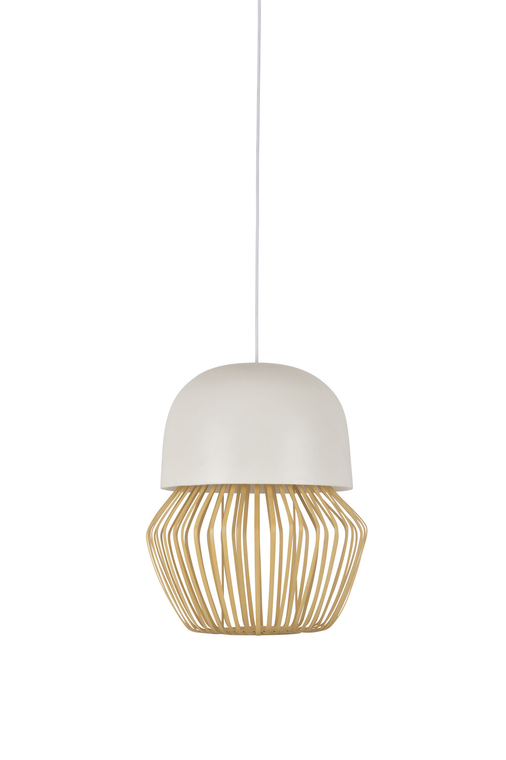 Suspension Anemos en céramique émaillée & bambou naturel au design graphique par Arik Levy x Forestier Suspension Anemos en céramique émaillée & bambou naturel au design graphique par Arik Levy x Forestier