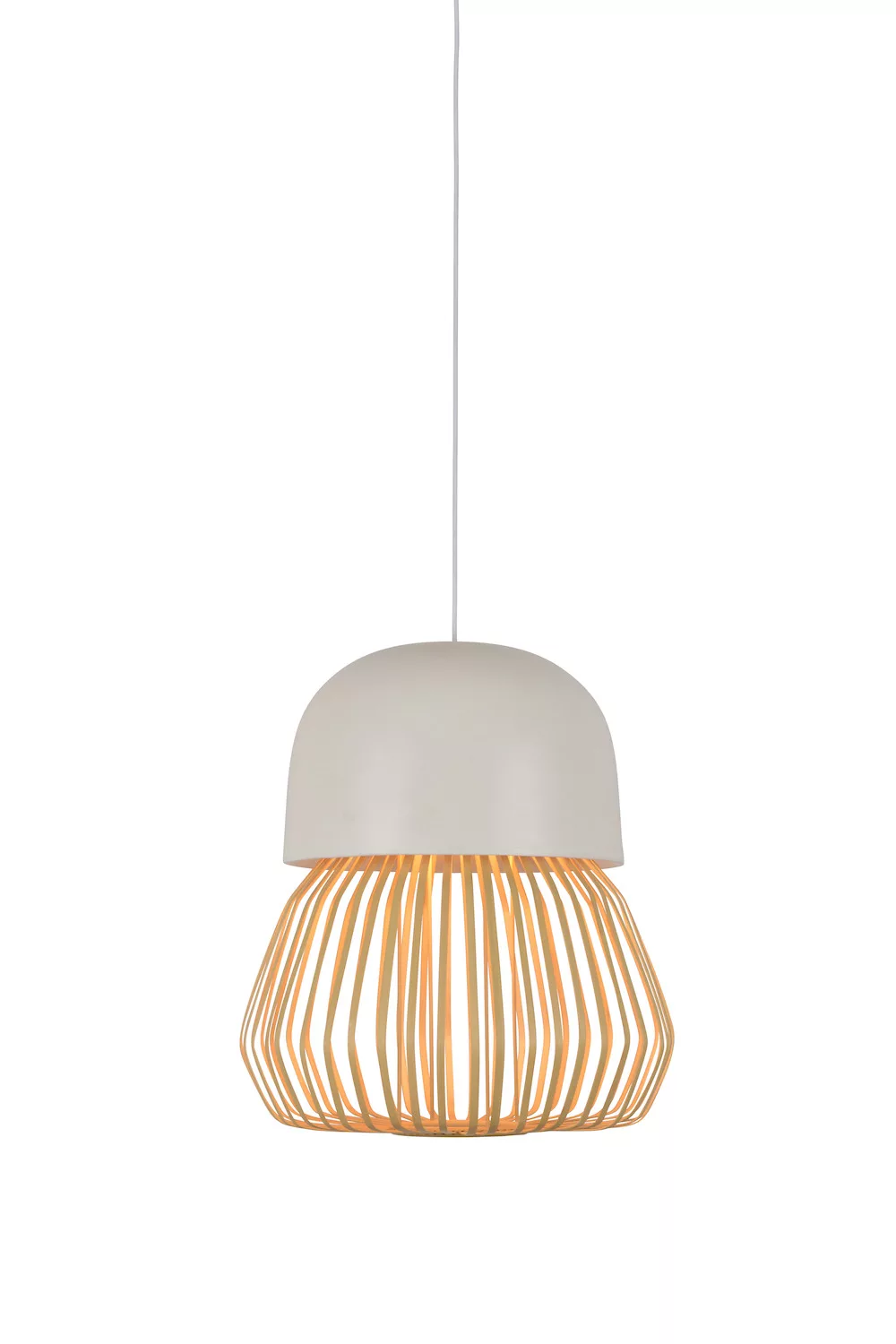 Suspension Anemos en céramique émaillée & bambou naturel au design graphique par Arik Levy x Forestier Suspension Anemos en céramique émaillée & bambou naturel au design graphique par Arik Levy x Forestier