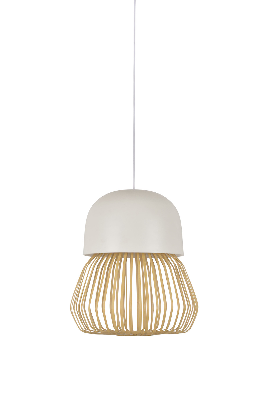 Suspension Anemos en céramique émaillée & bambou naturel au design graphique par Arik Levy x Forestier Suspension Anemos en céramique émaillée & bambou naturel au design graphique par Arik Levy x Forestier