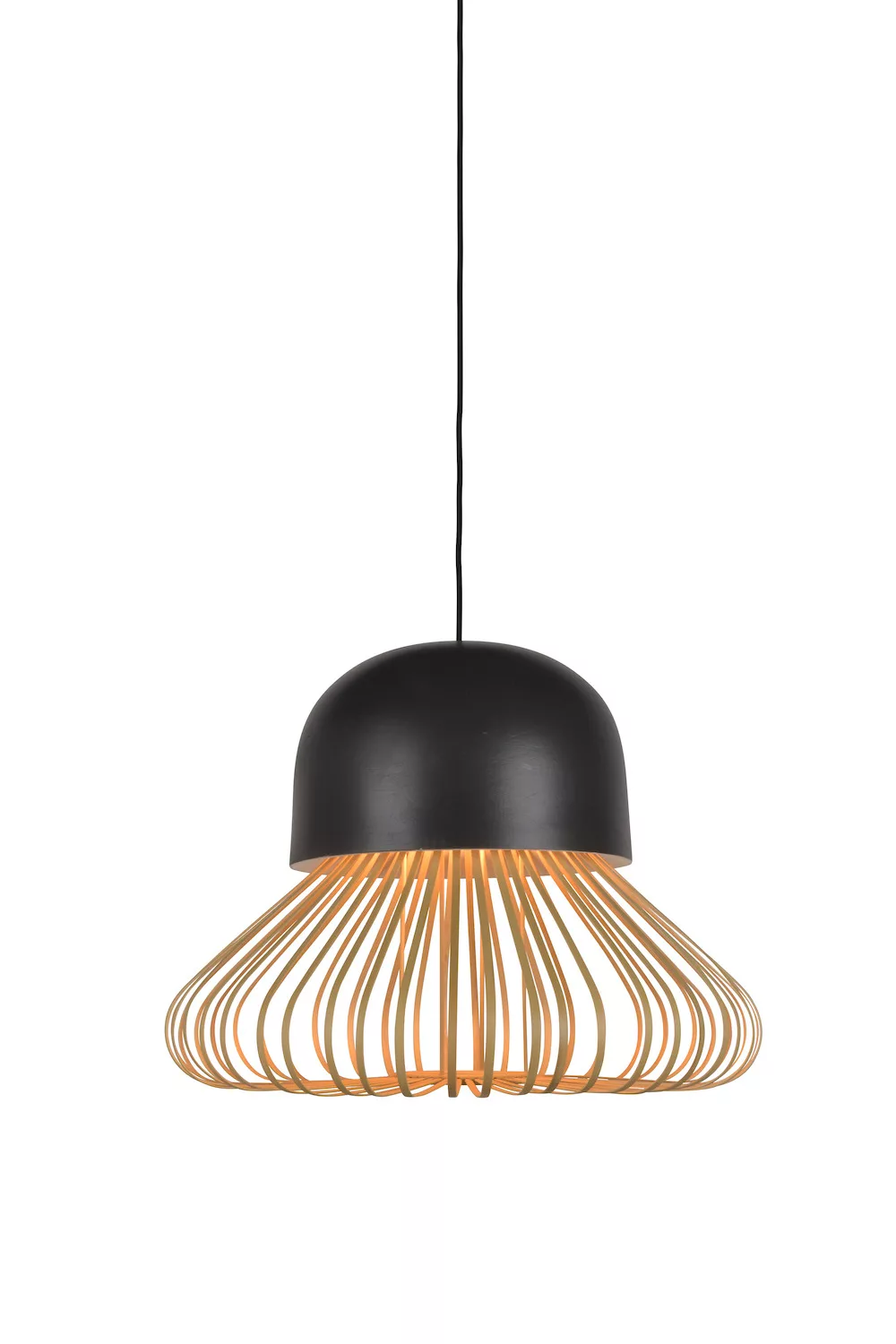 Suspension Anemos en céramique émaillée & bambou naturel au design graphique par Arik Levy x Forestier Suspension Anemos en céramique émaillée & bambou naturel au design graphique par Arik Levy x Forestier