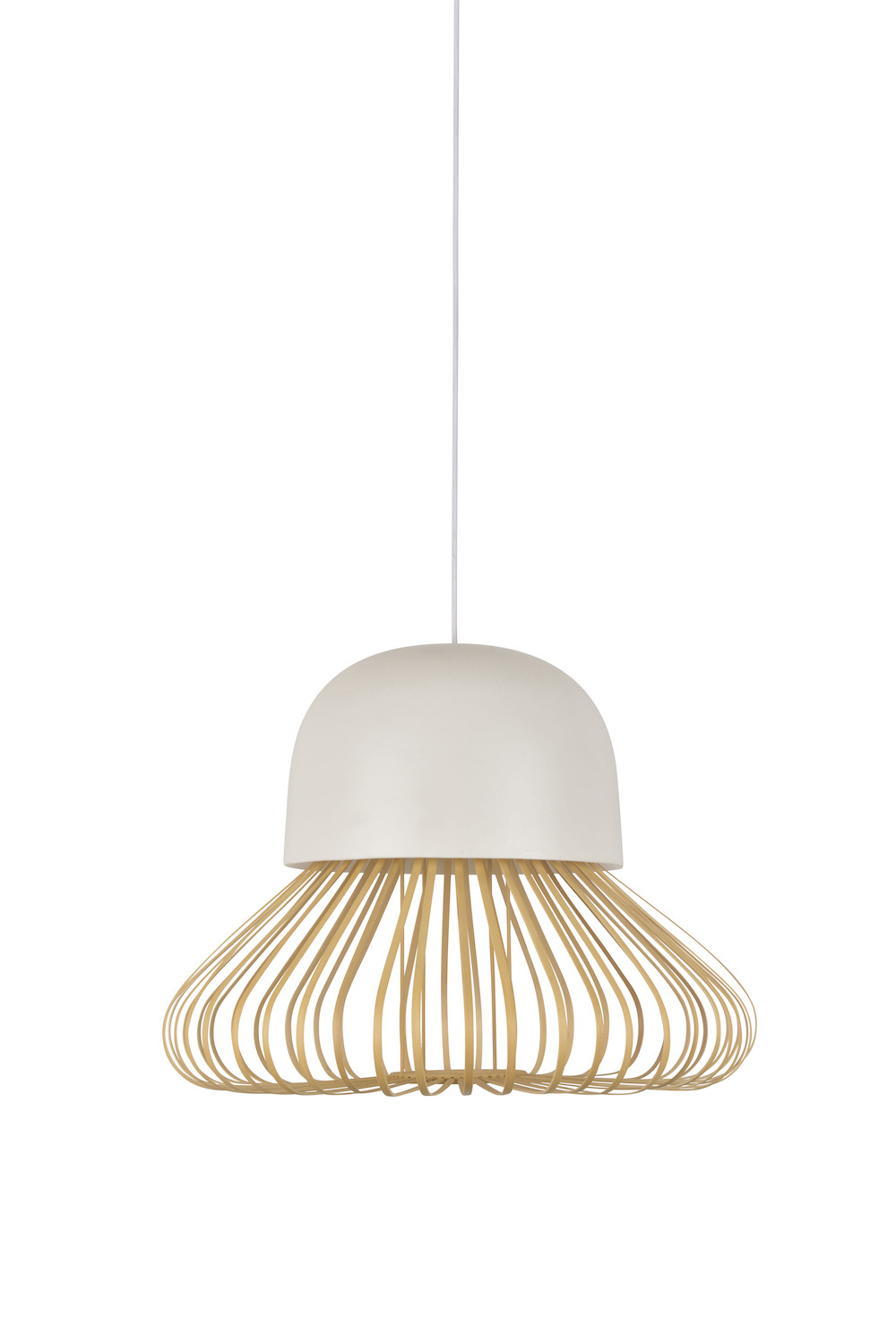 Suspension Anemos en céramique émaillée & bambou naturel au design graphique par Arik Levy x Forestier Suspension Anemos en céramique émaillée & bambou naturel au design graphique par Arik Levy x Forestier