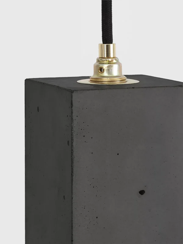 Suspension Design B2 Rectangular Noir en béton par Stefan Gant x Gant light