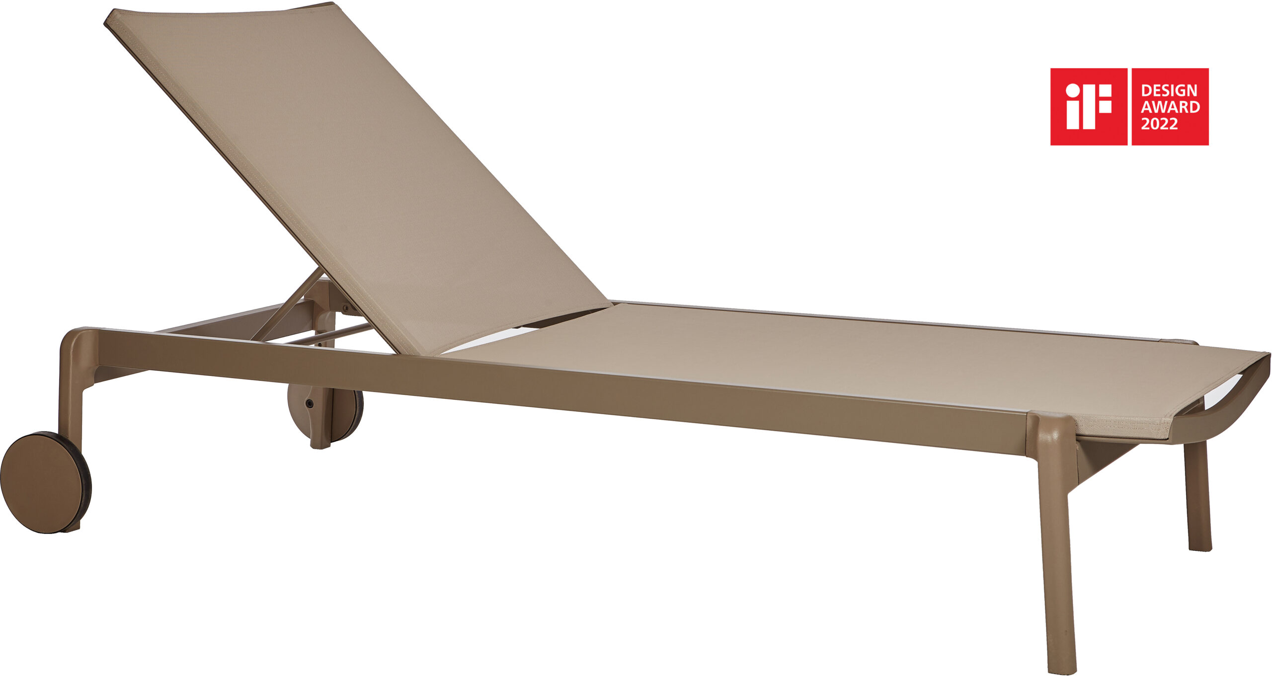 Chaise longue avec roues Lago en aluminium au design contemporain par Ezpeleta