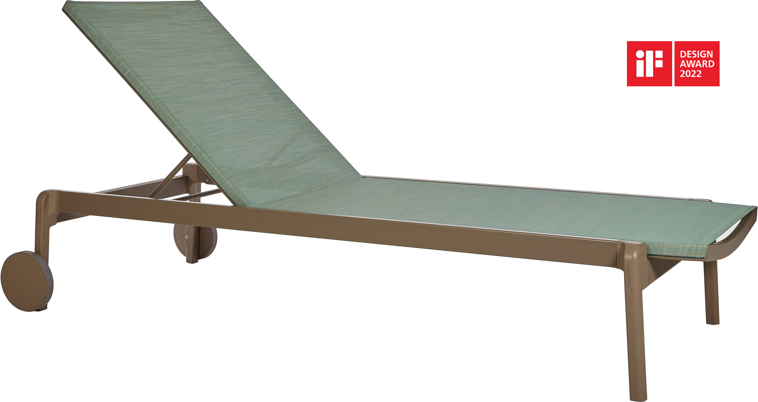 Chaise longue avec roues Lago en aluminium au design contemporain par Ezpeleta Chaise longue avec roues Lago en aluminium au design contemporain par Ezpeleta