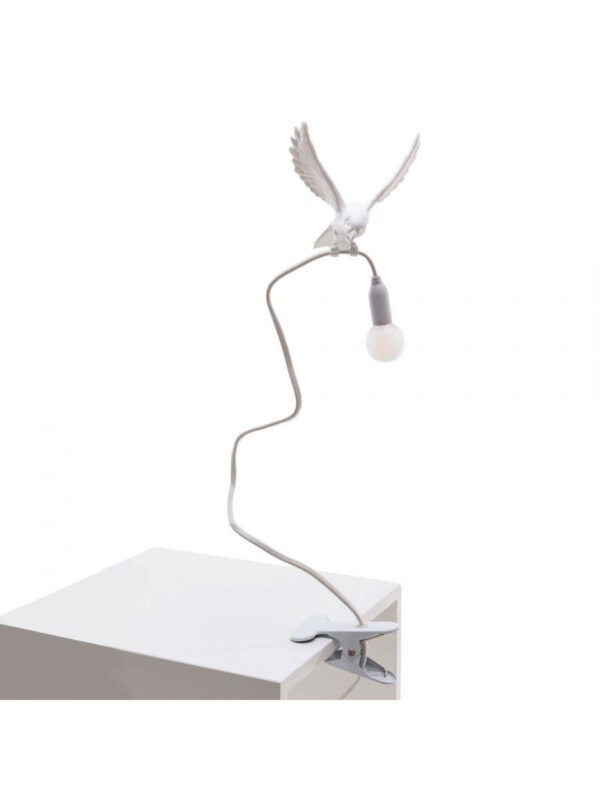 Lampe à pince Sparrow Landing en forme d'oiseau en résine par Marcantonio x Seletti