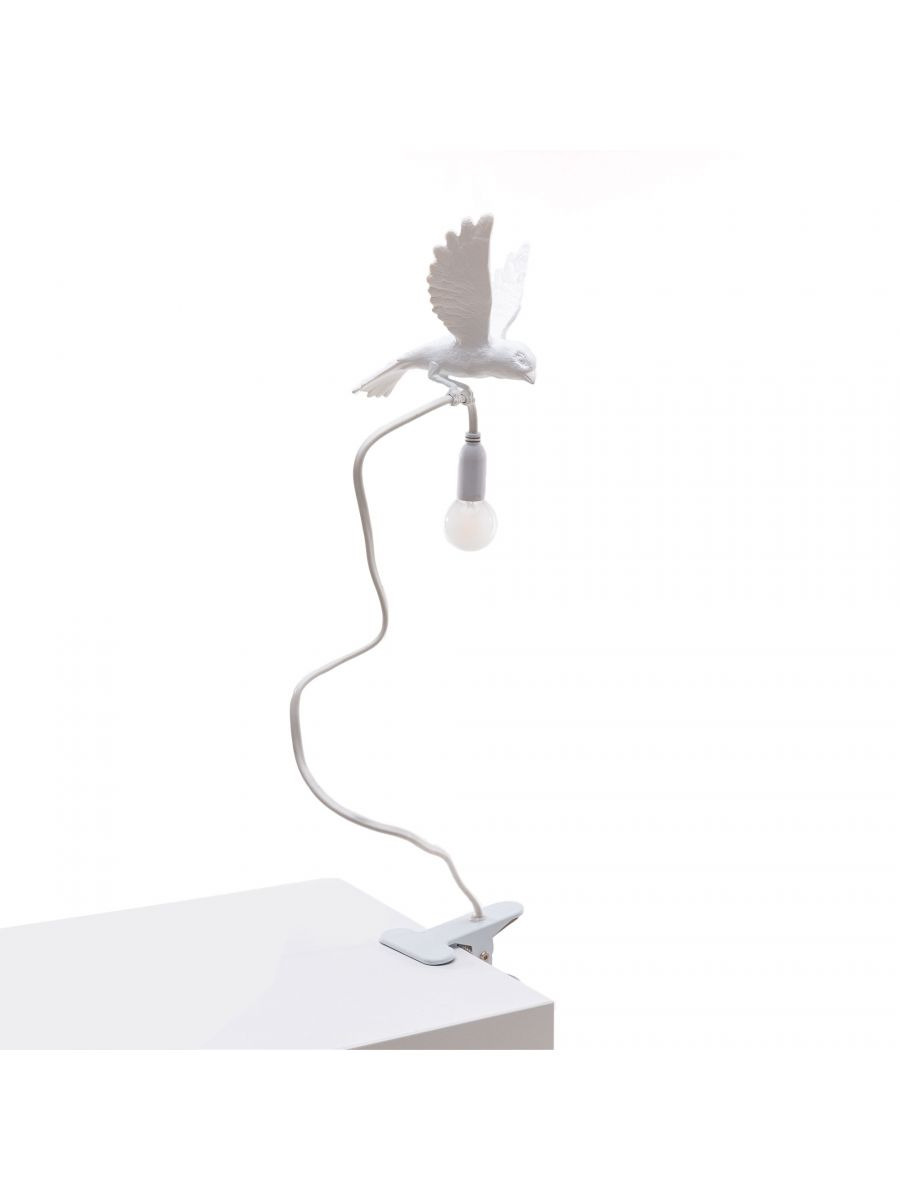 Lampe à pince Sparrow Landing en forme d'oiseau en résine par Marcantonio x Seletti Lampe à pince Sparrow Landing en forme d'oiseau en résine par Marcantonio x Seletti