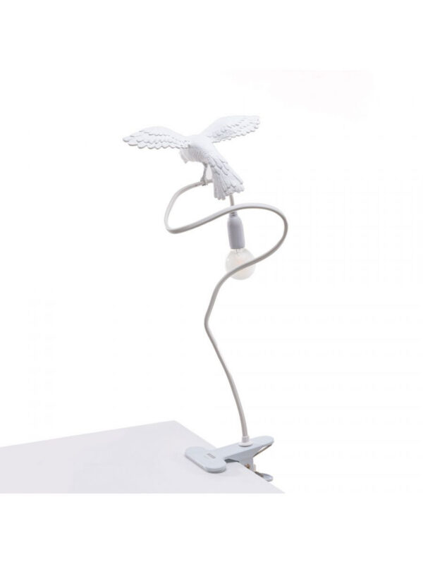 Lampe à pince Sparrow Cruising en forme d'oiseau en résine par Marcantonio x Seletti