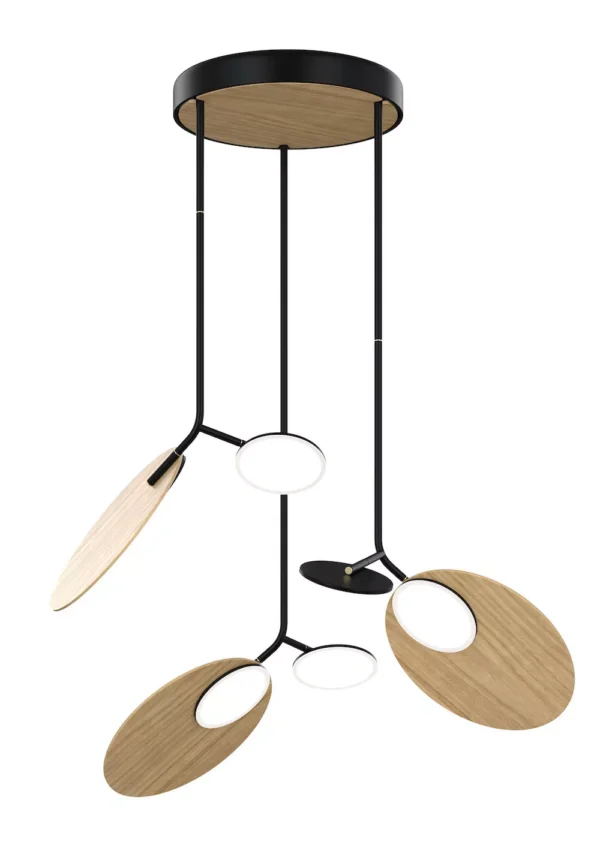 Plafonnier triple Ballon noir LED au design scandinave par Tunto