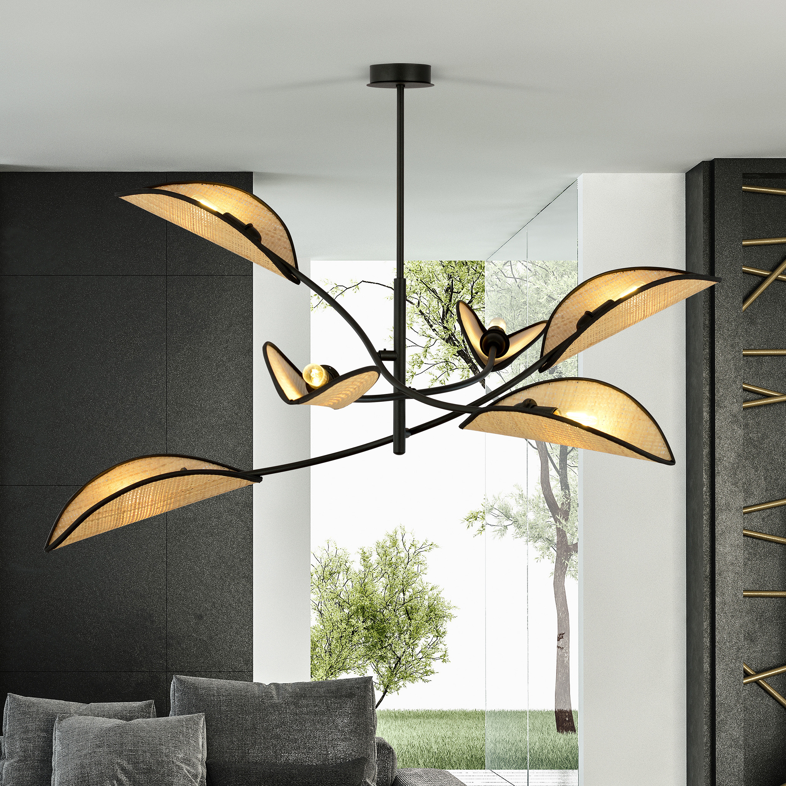 Plafonnier Tulipe 6 en métal au design contemporain par Emibig