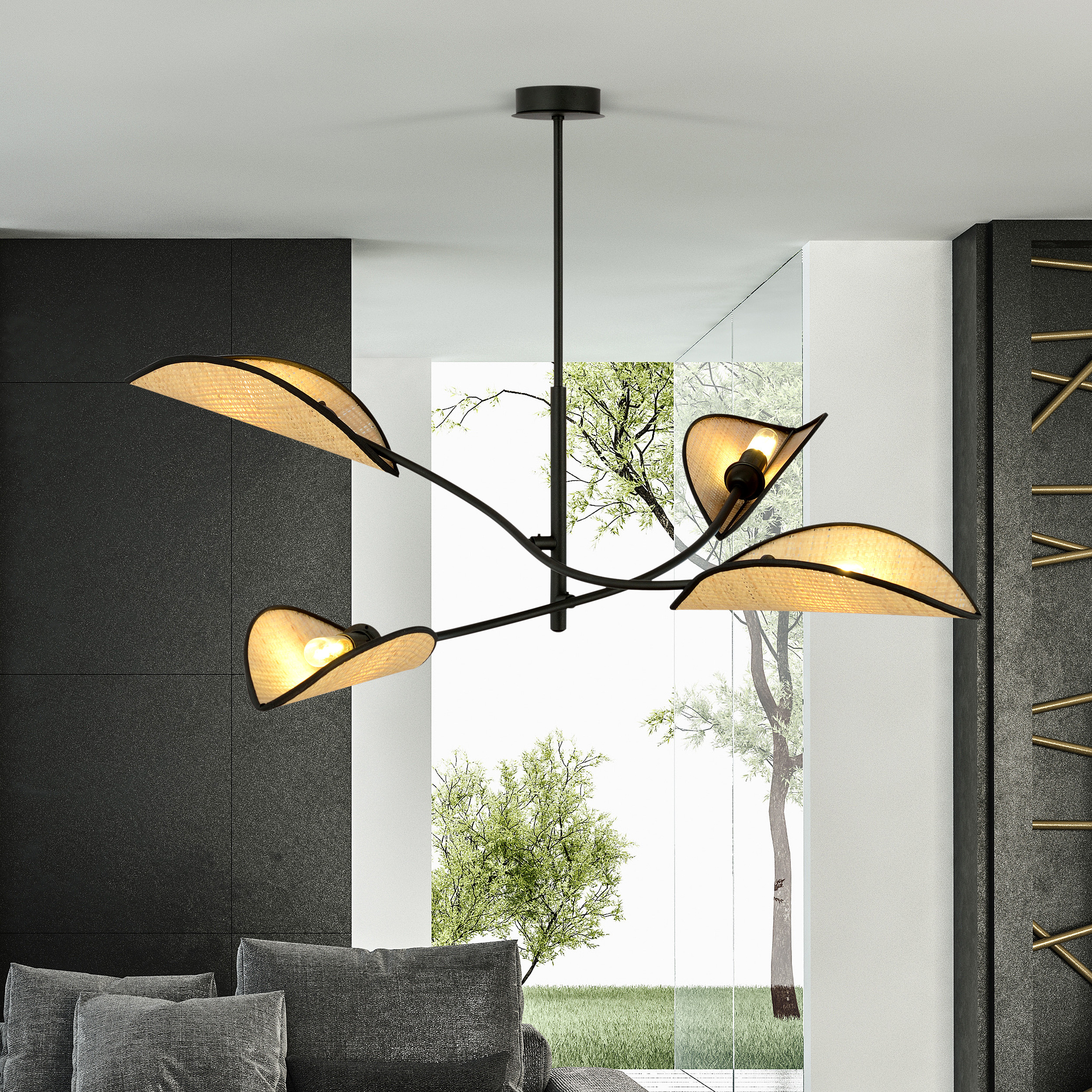 Plafonnier Tulipe 4 en métal au design contemporain par Emibig