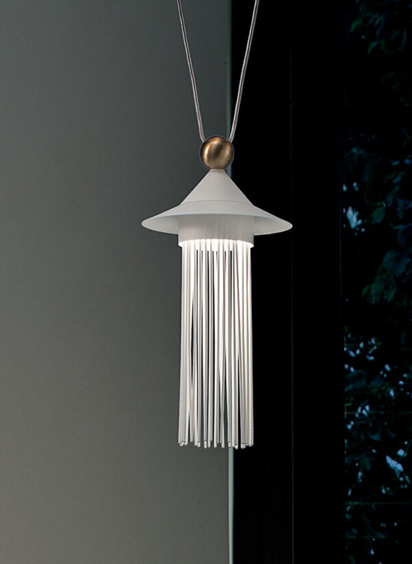 Suspension Nappe N6 en métal et verre par Marco Zito X Masiero