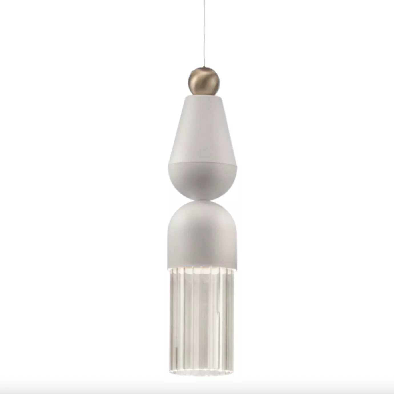 Suspension Nappe N7 en métal et verre par Marco Zito X Masiero