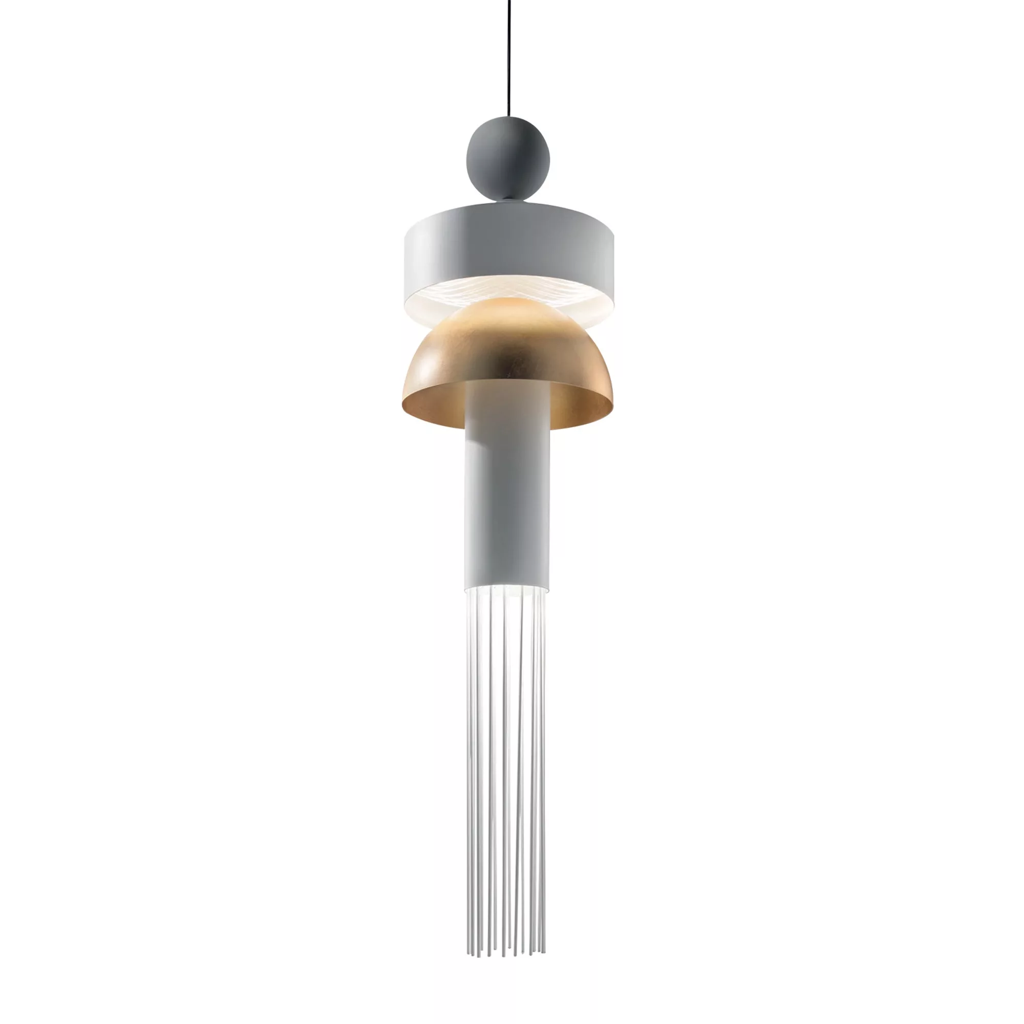 Suspension Nappe XL1 en métal et verre par Marco Zito X Masiero