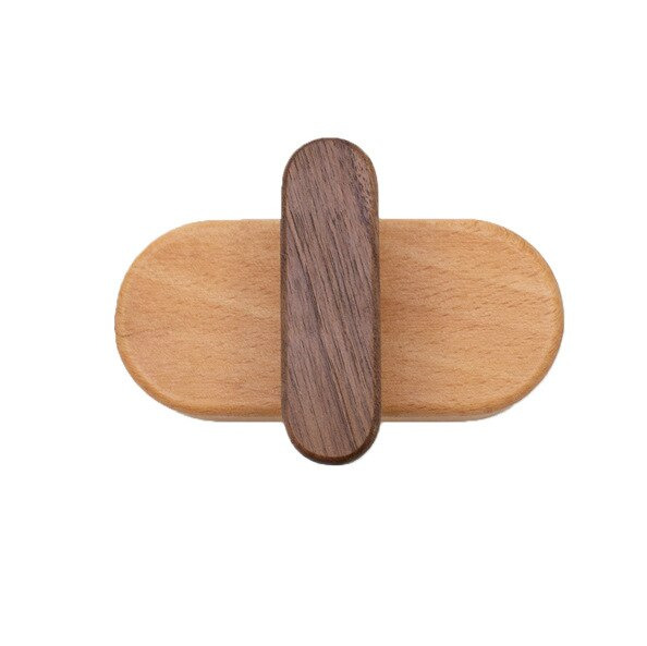 Patère murale Woody 14 au design naturel en bois naturel