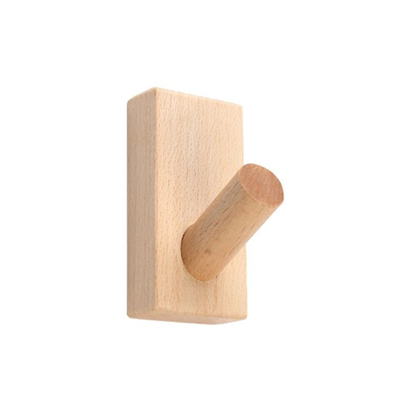 Patère murale Woody 15 au design naturel en bois naturel