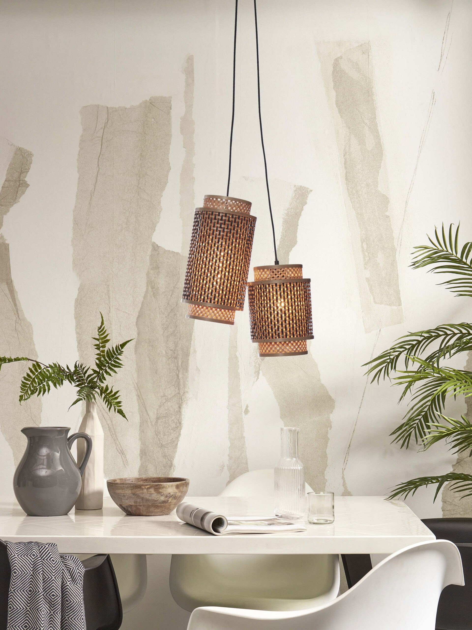 Suspension bouquet Bhutan 2 avec abat-jour en Bambou naturel au design naturel par Good & Mojo Suspension bouquet Bhutan 2 avec abat-jour en Bambou naturel au design naturel par Good & Mojo