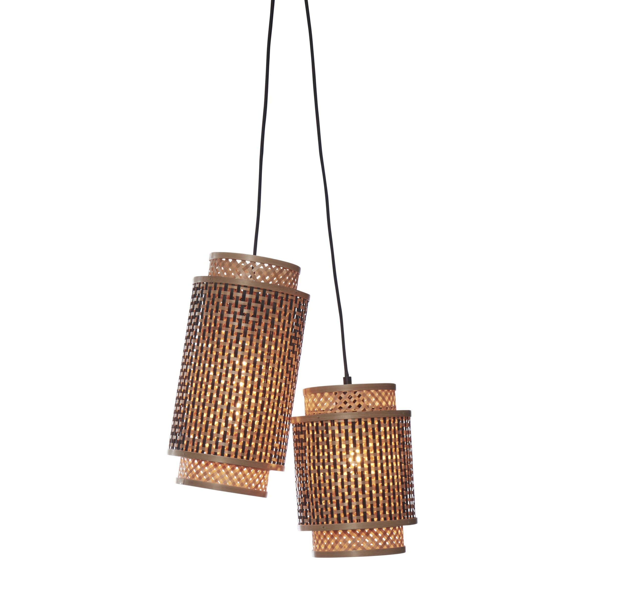 Suspension bouquet Bhutan 2 avec abat-jour en Bambou naturel au design naturel par Good & Mojo