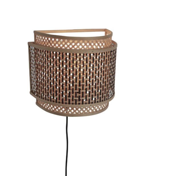 Applique Bhutan avec abat-jour en Bambou naturel au design naturel par Good & Mojo