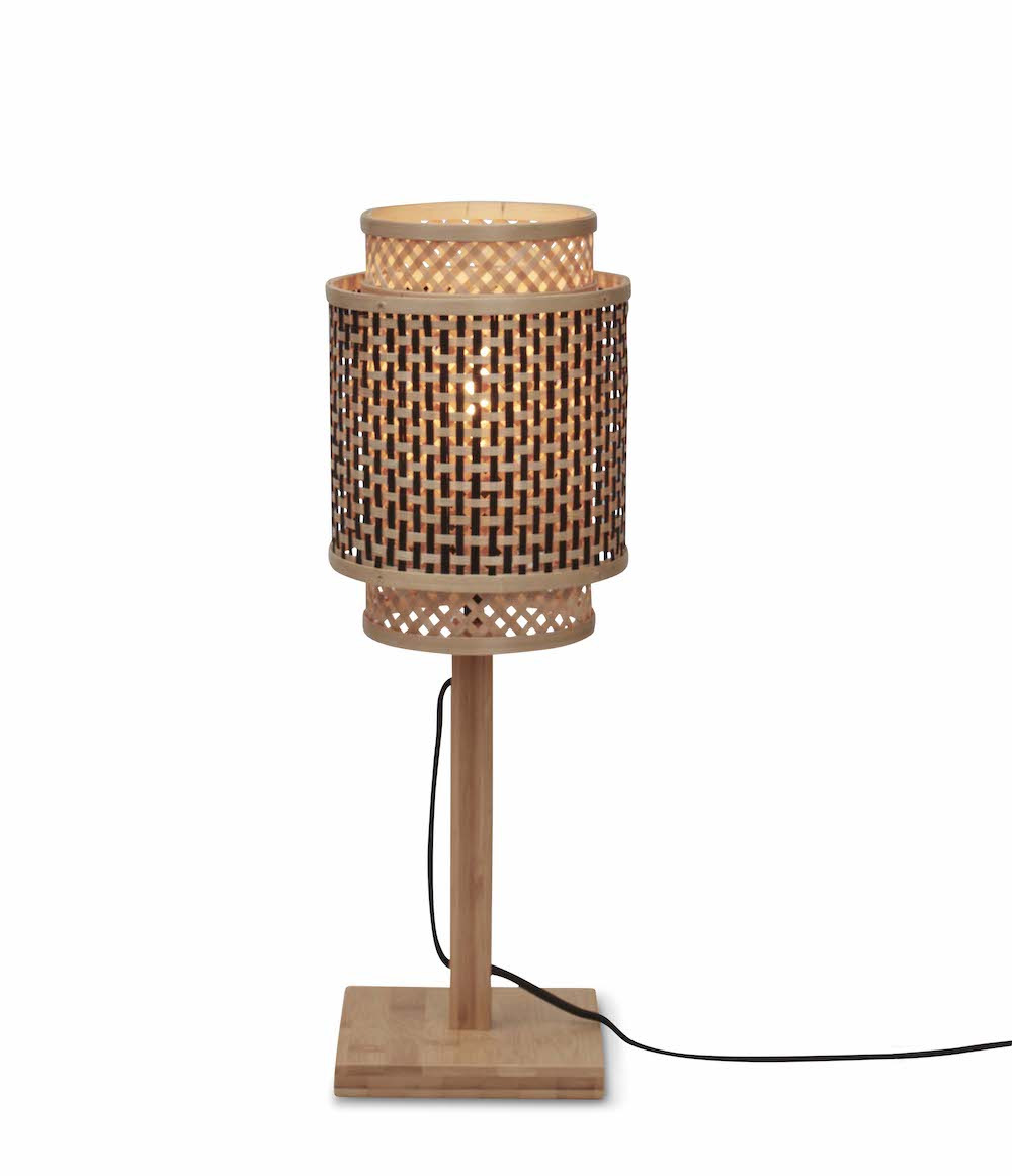 Lampe à poser Bhutan avec abat-jour en Bambou naturel au design naturel par Good & Mojo