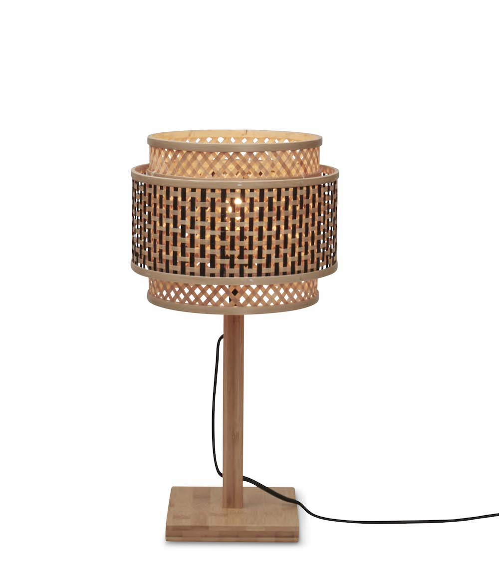 Lampe à poser Bhutan avec abat-jour en Bambou naturel au design naturel par Good & Mojo
