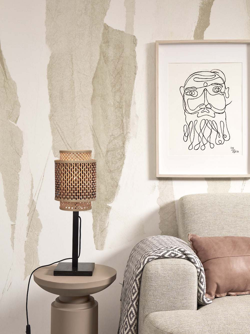 Lampe à poser Bhutan avec abat-jour en Bambou naturel au design naturel par Good & Mojo Lampe à poser Bhutan avec abat-jour en Bambou naturel au design naturel par Good & Mojo