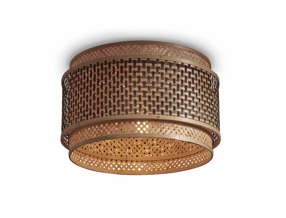 Plafonnier Bhutan avec abat-jour en Bambou naturel au design naturel par Good & Mojo