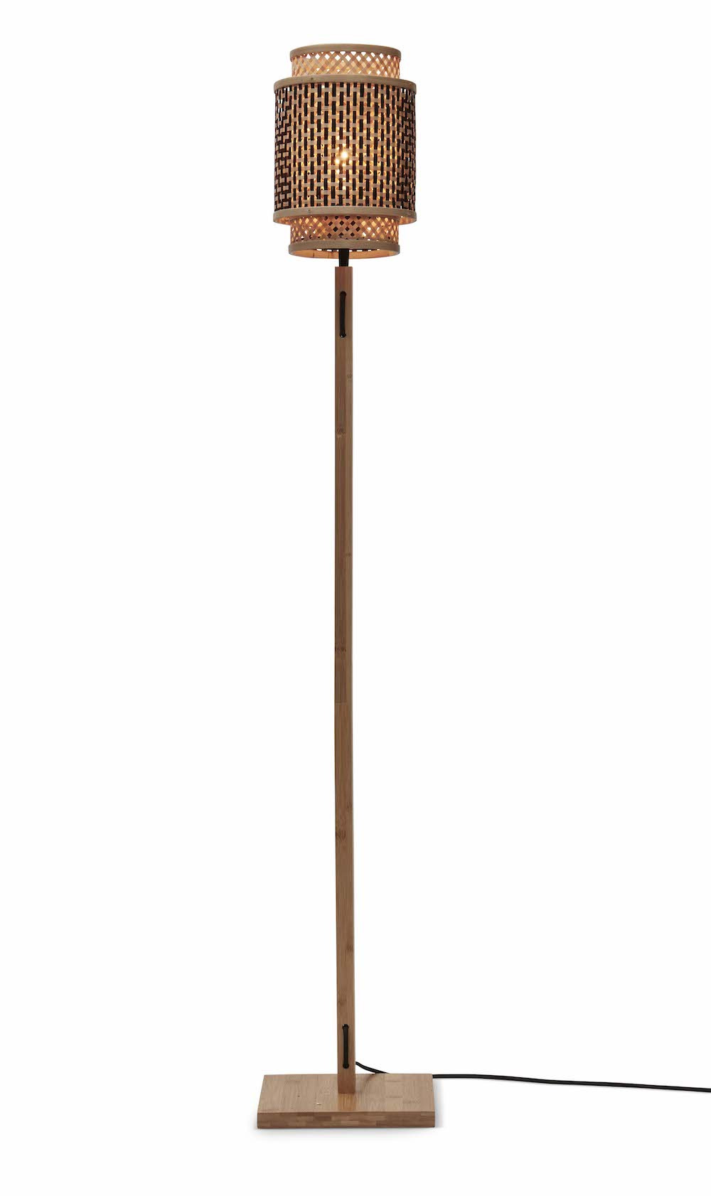 Lampadaire Bhutan avec abat-jour en Bambou naturel au design naturel par Good & Mojo