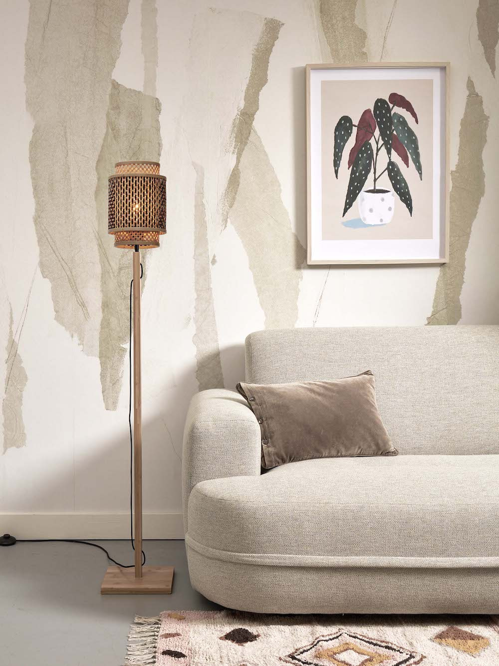 Lampadaire Bhutan avec abat-jour en Bambou naturel au design naturel par Good & Mojo Lampadaire Bhutan avec abat-jour en Bambou naturel au design naturel par Good & Mojo