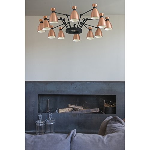 Suspension Lustre Old school Cuivre x12 au design vintage et retro