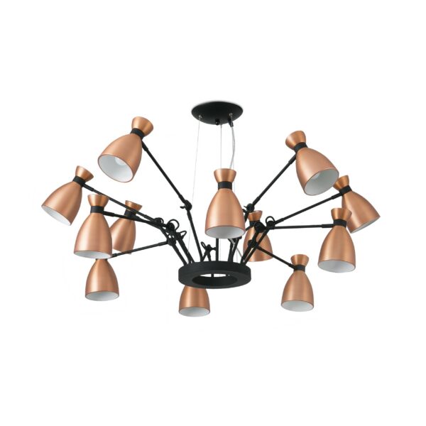 Suspension Lustre Old school Cuivre x12 au design vintage et retro