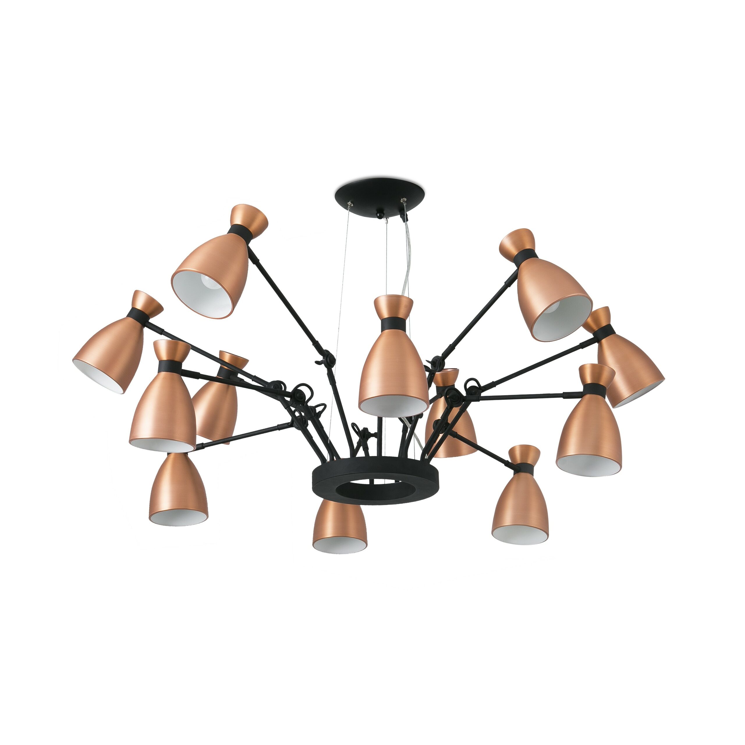Suspension Lustre Old school Cuivre x12 au design vintage et retro