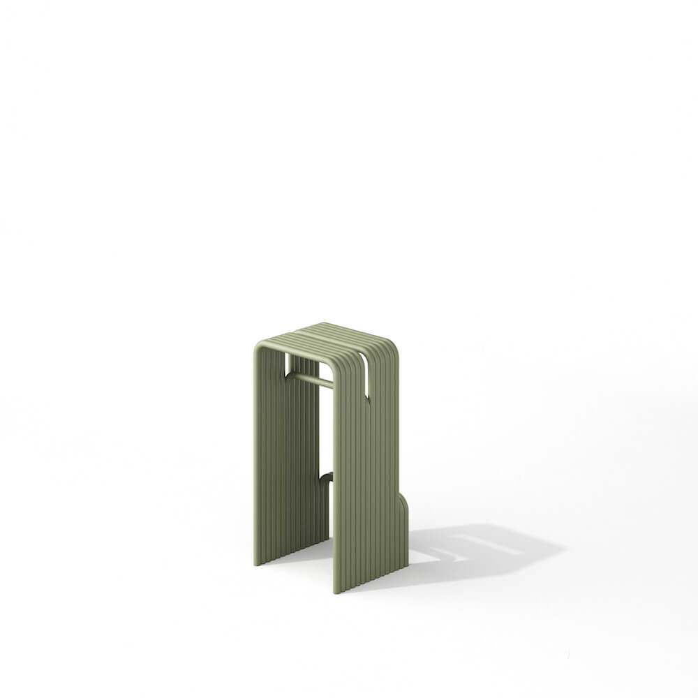 Tabouret haut extérieur Tube en aluminium par Rostyslav Sorokovyi x Joyf Design