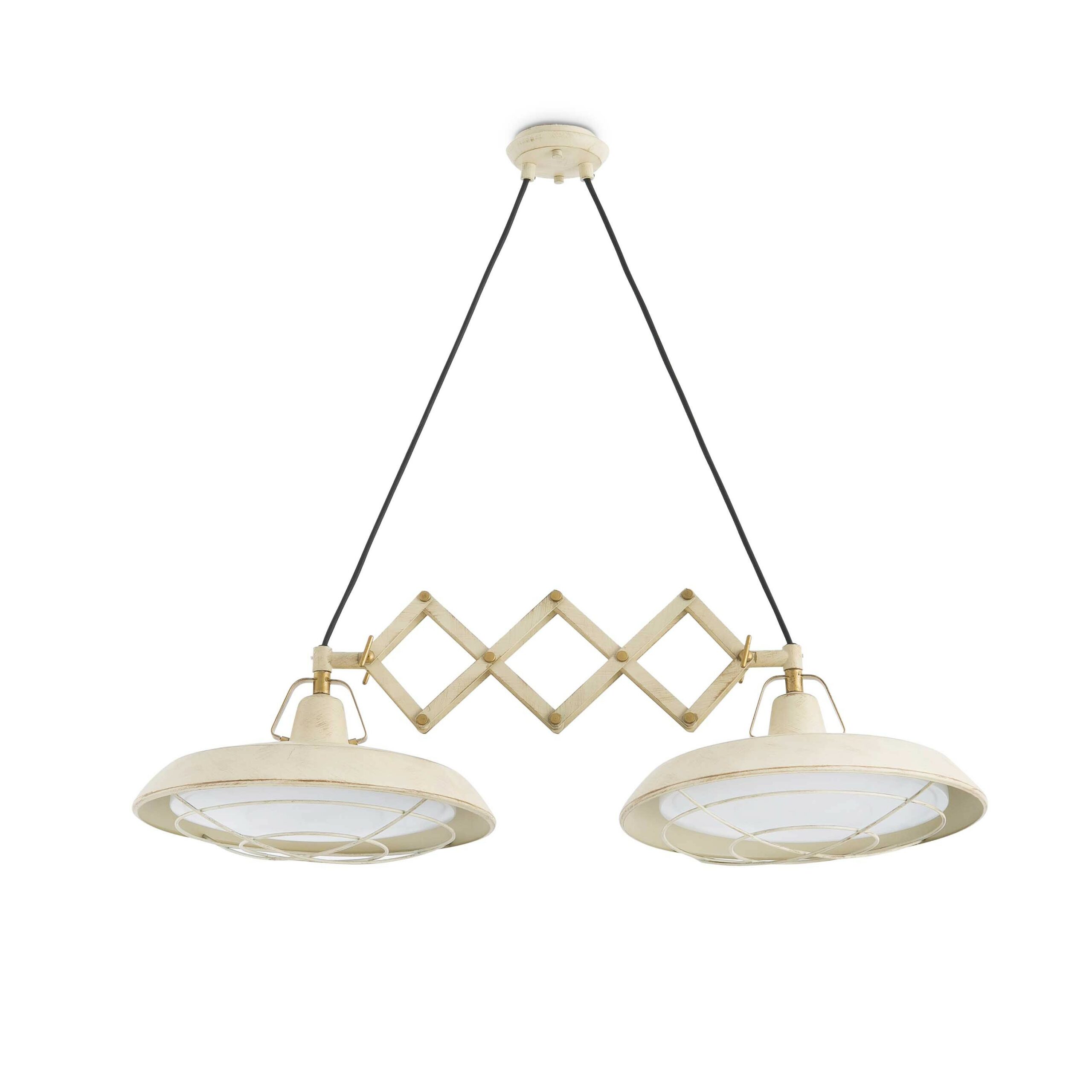 Suspension double extensible Atelier LED au design vintage et retro Suspension double extensible Atelier LED au design vintage et retro
