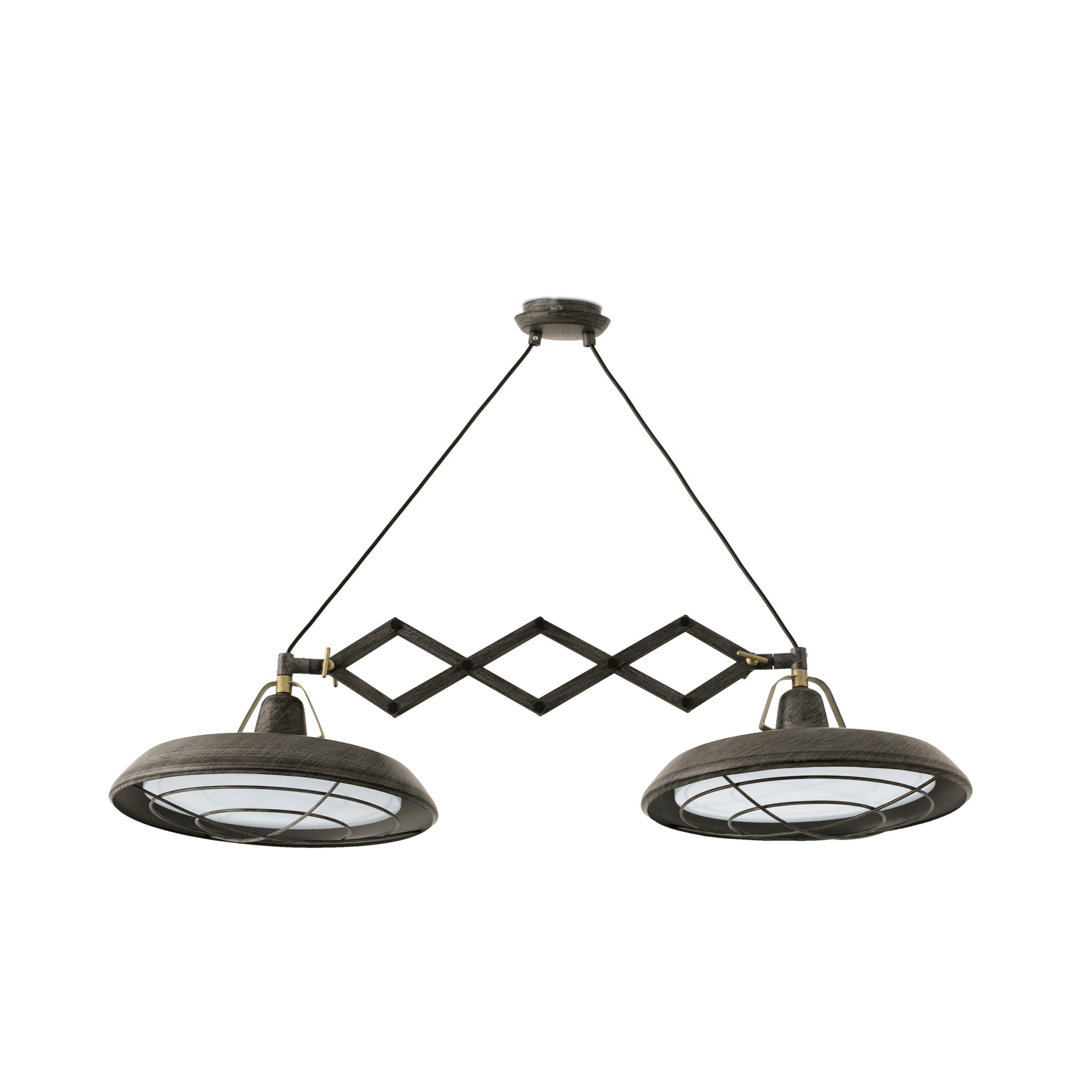 Suspension double extensible Atelier LED au design vintage et retro